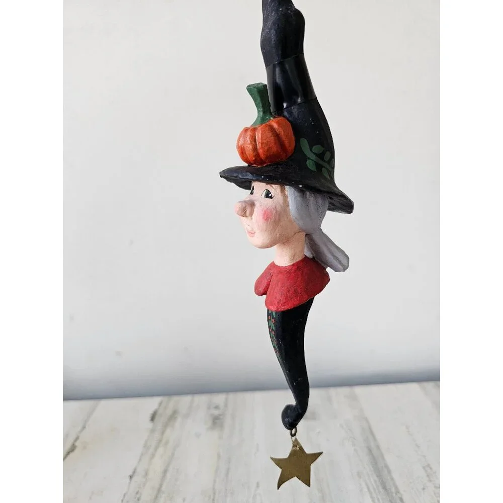 Vintage house of hatten witch Halloween star ornament pumpkin jack-o'-lantern de